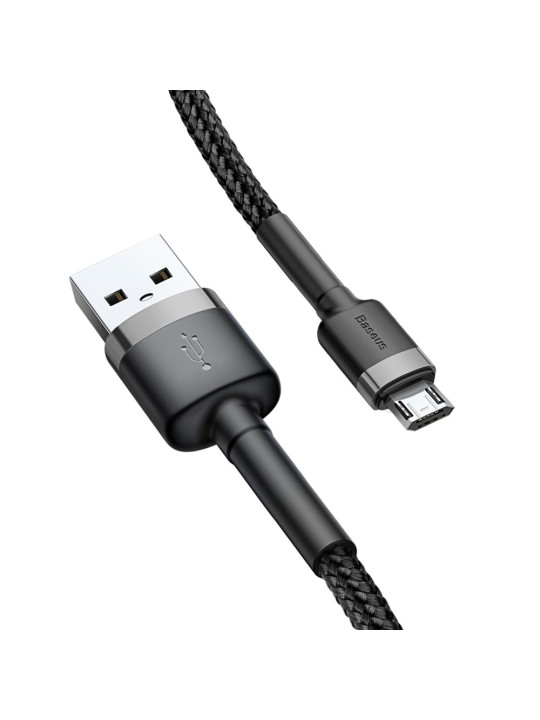 Baseus Cafule Braided Καλώδιο Φόρτισης (CAMKLF-HG1) 2A Micro USB 3m Black / Gray