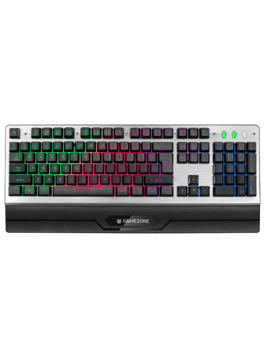 KEYBOARD GAMEZONEORES RGB INT 46749 Μαυρο