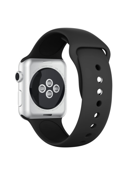 Λουράκι σιλικόνης για Apple Watch Series 3 & 2 & 1 38mm μαύρο