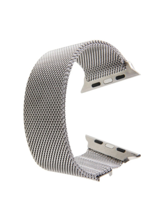 For Apple Watch 38mm Milanese Loop Magnetic Stainless Steel Watchband(Silver)