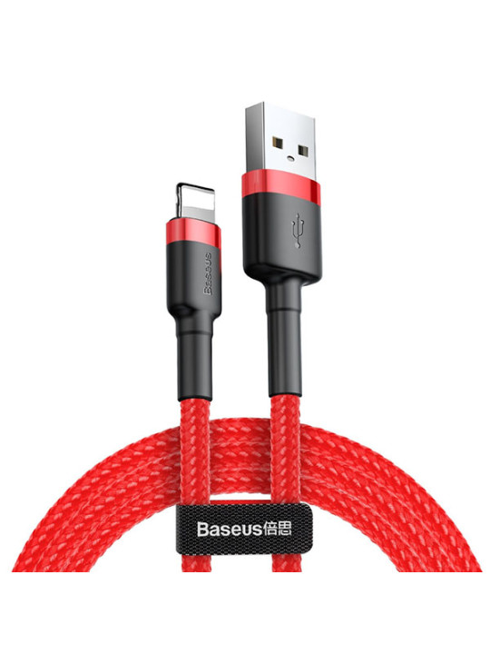 Baseus Cafule Braided USB to Lightning Cable Κόκκινο 1m (CALKLF-B09)