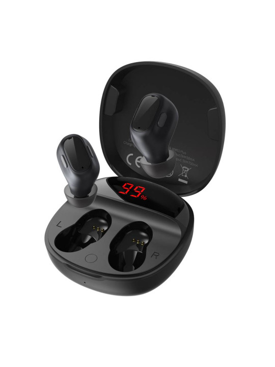 Baseus Earphone Bluetooth Encok WM01 Plus True Wireless Black (NGWM01P-01)