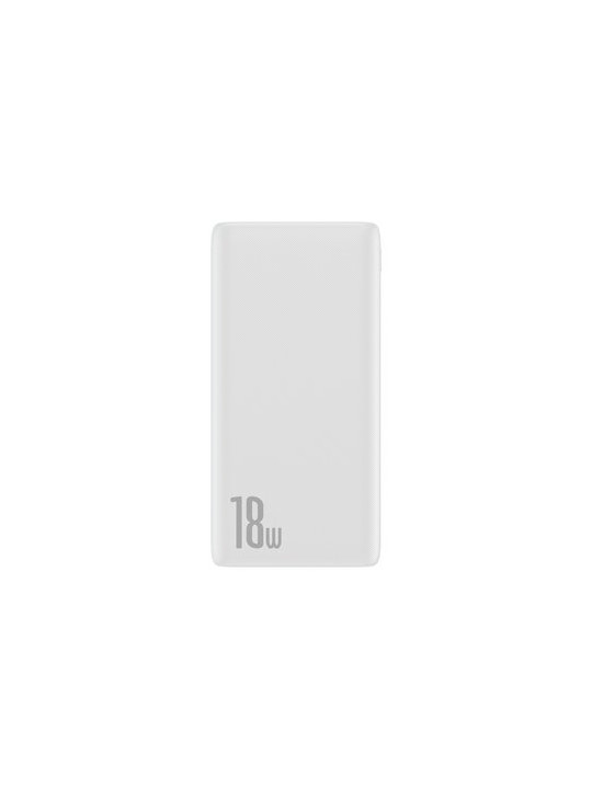 BASEUS POWER BANK 10000MAH BIPOW 1XUSB + USB TYPE C PD 3.0 QC 3.0 18W (PPDML-02) WHITE