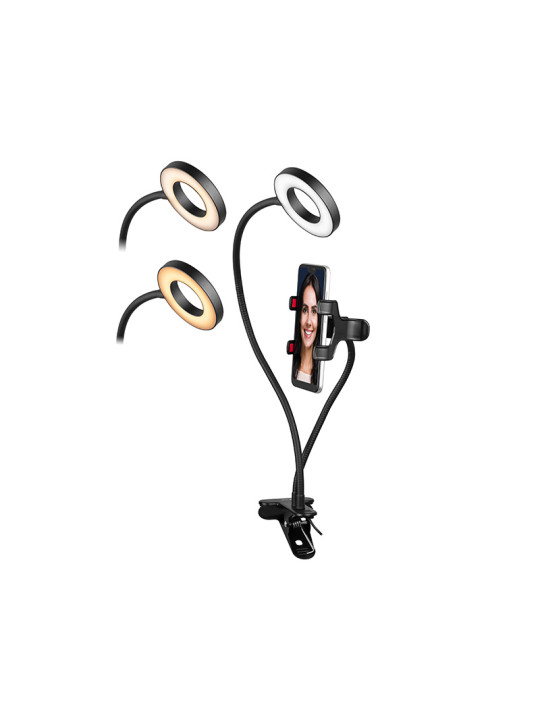 TRACER RING Lamp 8.5cm 48 LED with phone holder