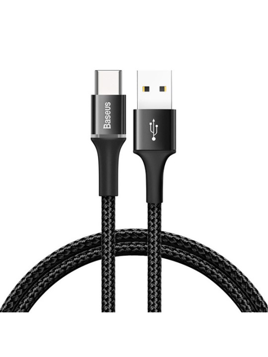 BASEUS CABLE HALO - USB TO TYPE C - 3A 2 METERS (CATGH-C01) BLACK