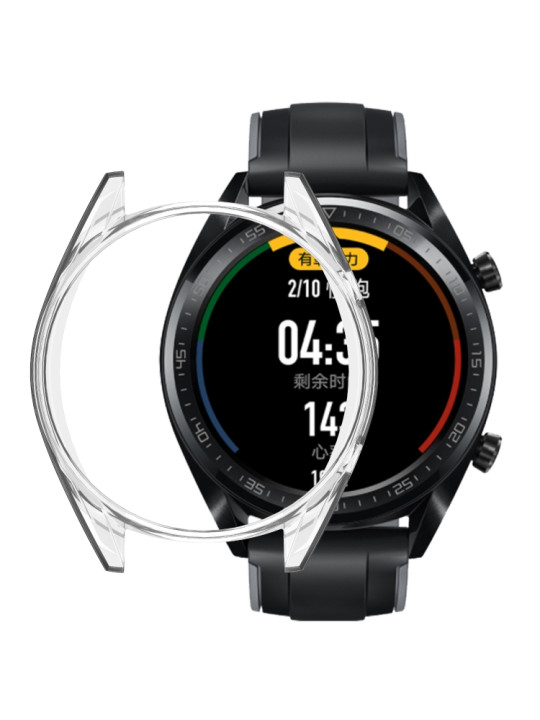 For HUAWEI Watch GT Classic / GT Active / GT Sport 46mm ENKAY Hat-prince 2 in 1 Full Coverage Transparent TPU Case + 0.2mm 9H 2.15D Curved Edge