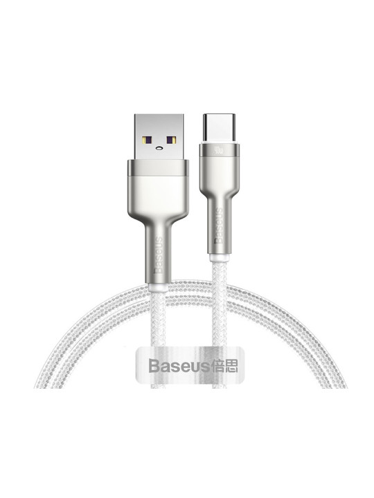 Baseus Cafule Metal Braided USB 2.0 Cable USB-C male - USB-A male Ασημί 1m (CATJK-A02)