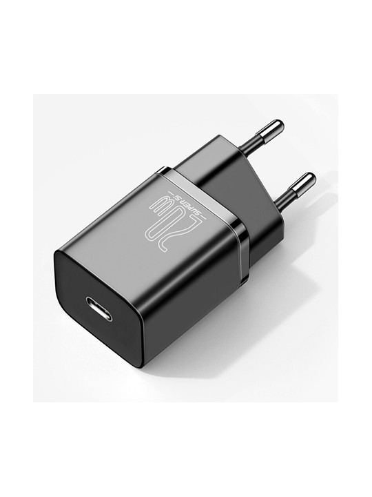 Baseus Super Si φορτιστής τοίχου 20W PD USB-C - Μαύρο CCSUP-B01