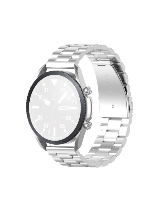 For Galaxy Watch 3 41mm Three Stainless Steel Straps, Size: 20mm(Silver)