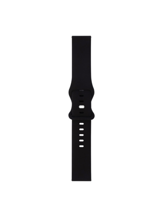 For Samsung Galaxy Watch 3 41mm 8-buckle Silicone Replacement Strap Watchband(Black)