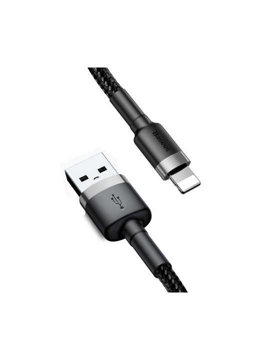 ΚΑΛΩΔΙΟ Baseus USB LIGHTING 3A 1m (Gray+Black) CALKLF-BG1